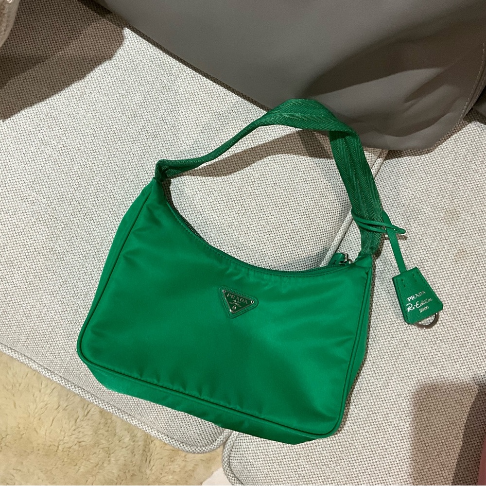 Prada Green Nylon Re-Edition Shoulder Bag